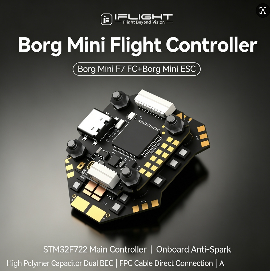 Fpv Flight Controller F7 Stack 60A - IFlight Borg F7 Mini Stack con