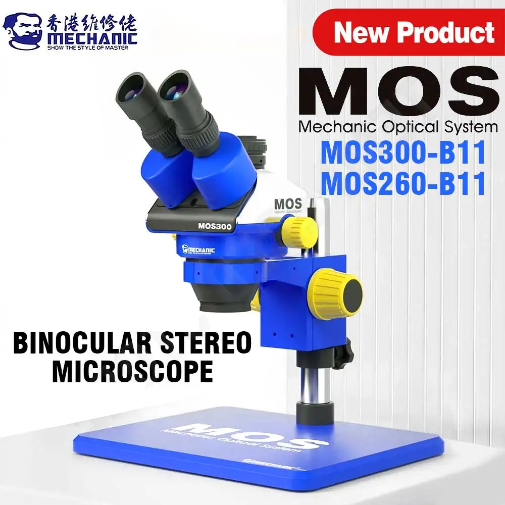 Stereo Trinocular Microscope Pcb - MECCANICO MOS260-B11/MOS300-B11HD Microscopio stereo binoculare/trinoculare per